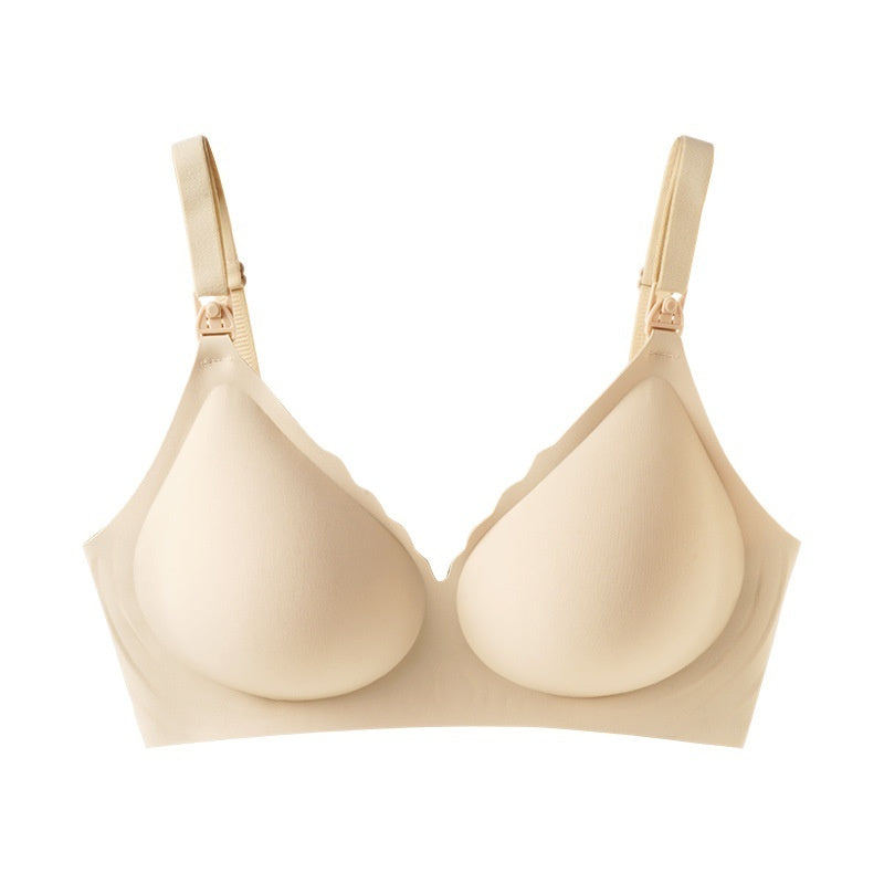 Jelly Glue Soft Support Thin Wireless One-piece Fixed Cup Nursing Underwear