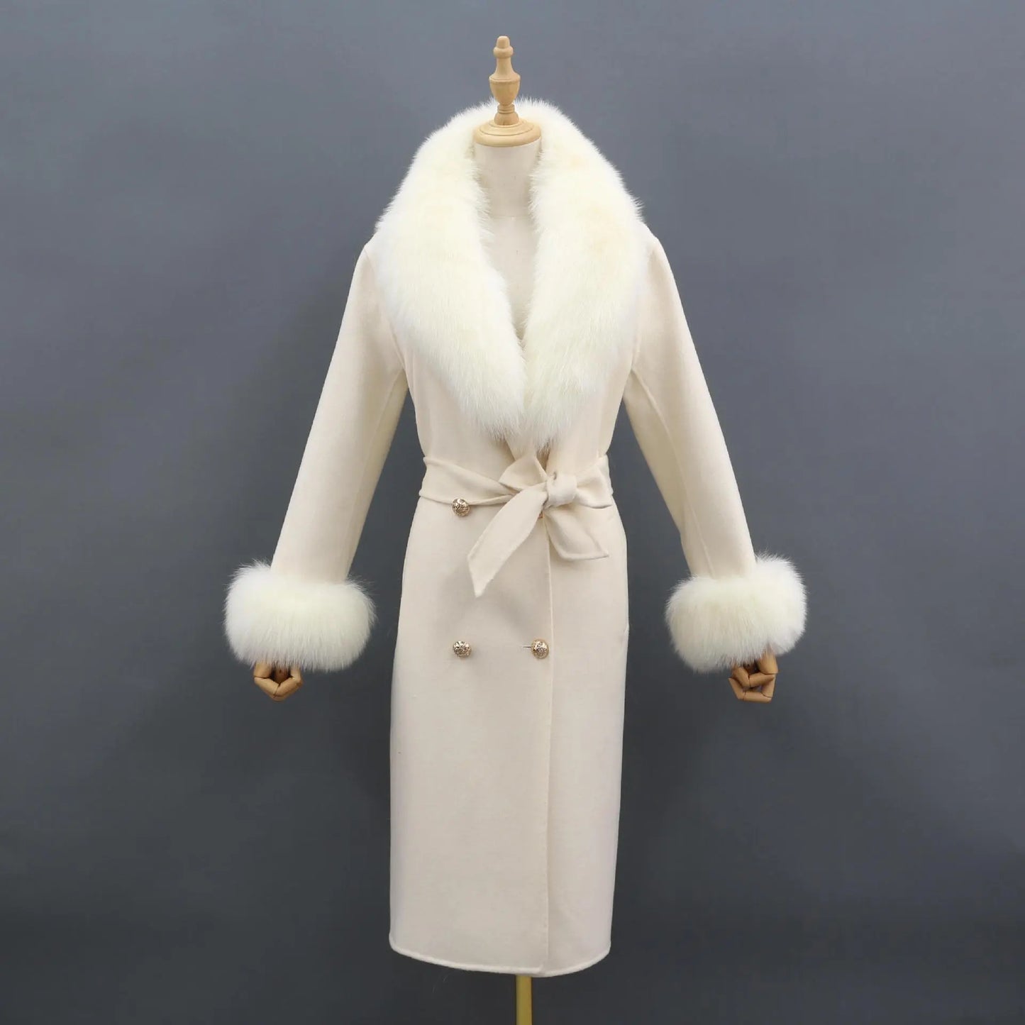 Fox Fur Leader Mouth Detachable Green Fruit Collar Double-sided Coat null