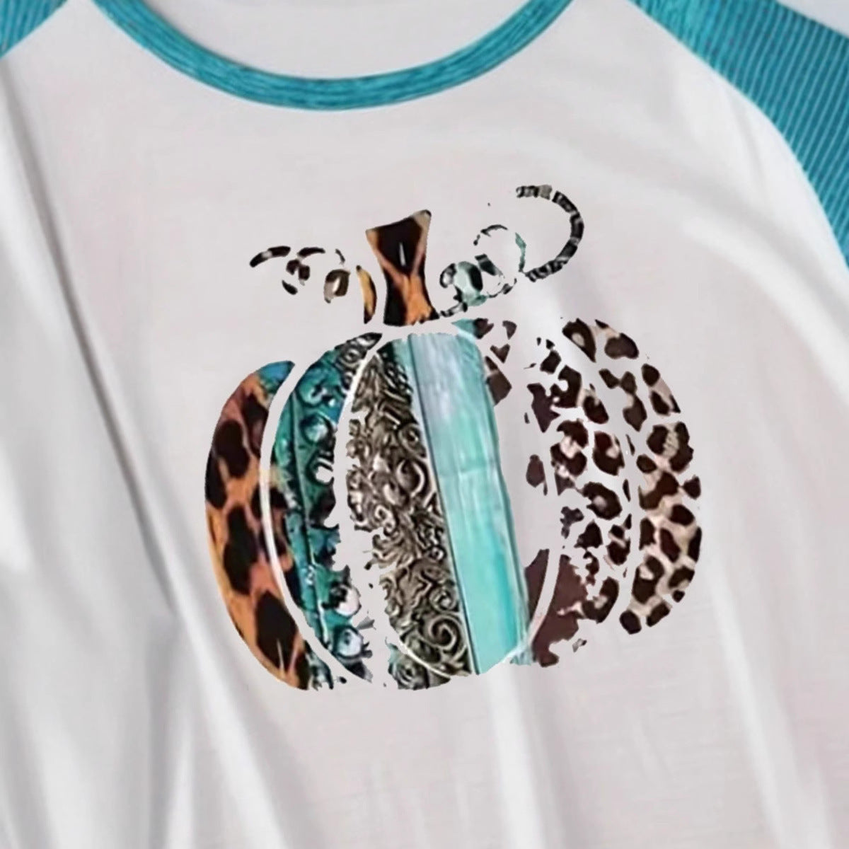 Halloween Pumpkin 3d Digital Printing Casual White T-shirt