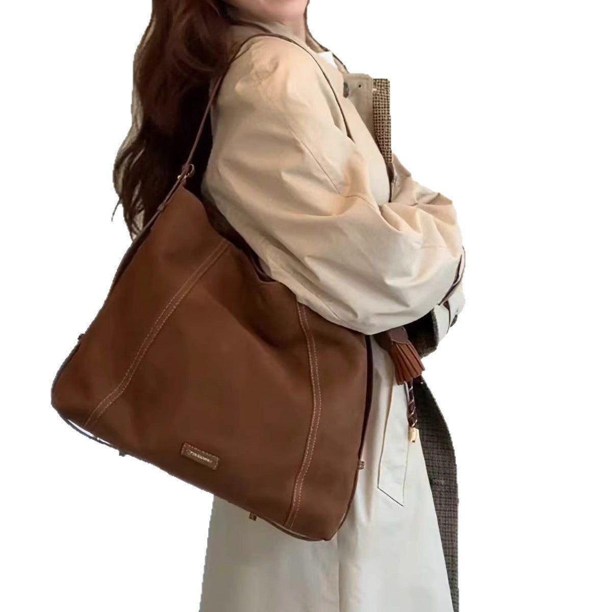 Large Capacity Simple Soft Leather High-grade Suede Messenger Bag