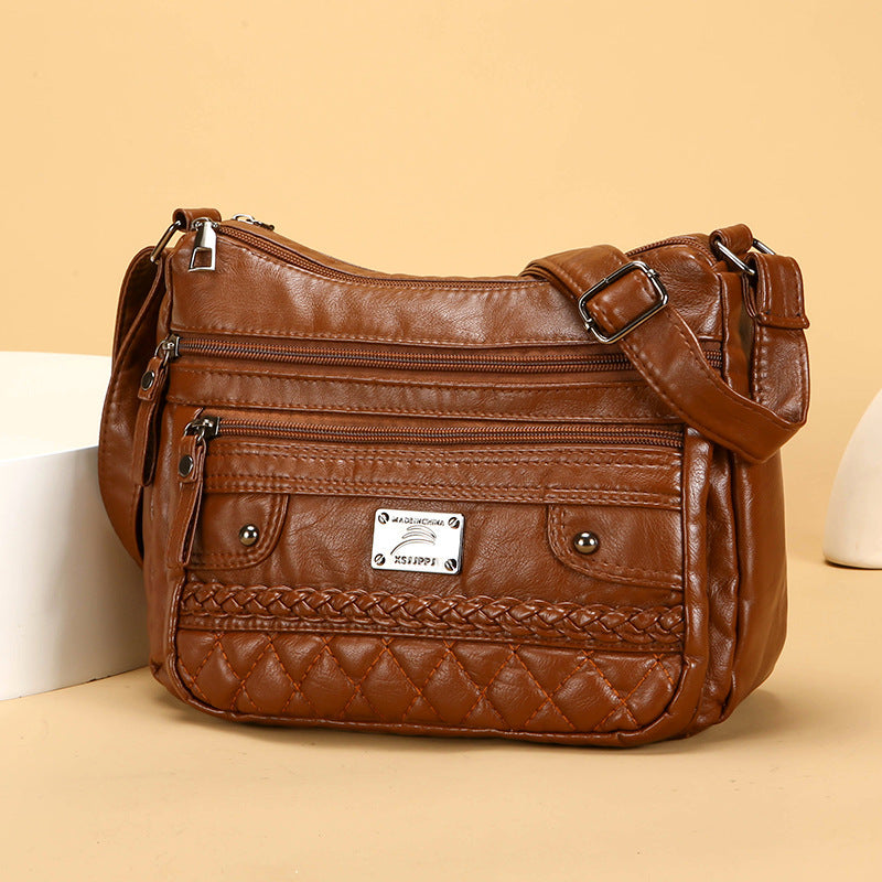 New Fashion Wash Soft Leather Shoulder Bag