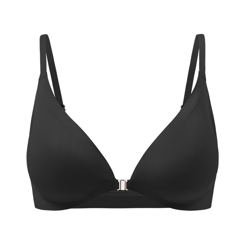 Women's Underwear Thin Small Breast Push Up Women's Front Buckle Backless Bra