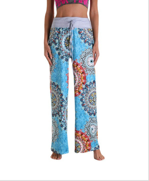 Loose Lace-up Camouflage Printed Pants