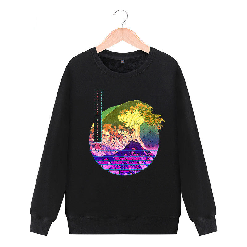 Round neck sweater casual jacket