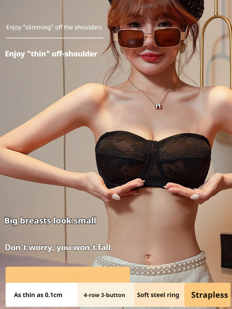 Summer Ultra-thin Strapless Underwear For Women Non-slip Push Up Invisible Tube Top