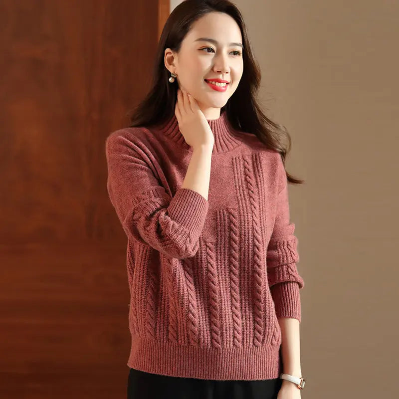 Turtleneck wool sweater women Nipaaj