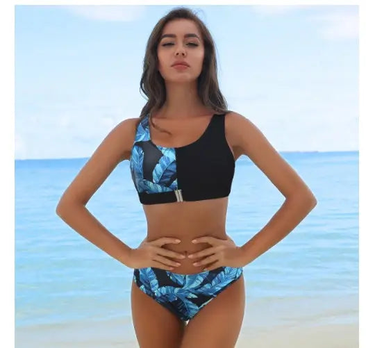 European And American Bikini Women Zipper Split Swimming null