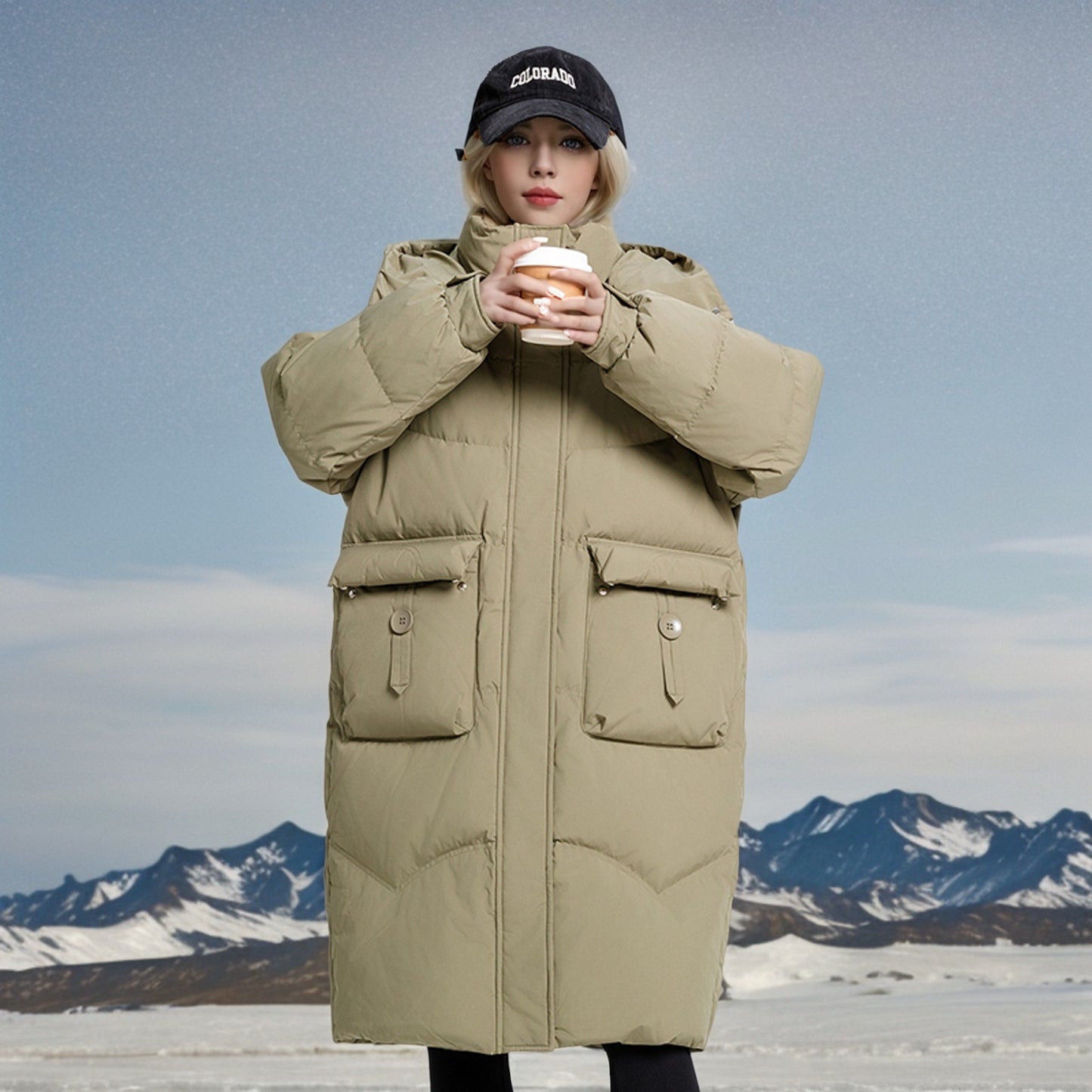 Fashion Down Jacket Women's Mid-length Winter