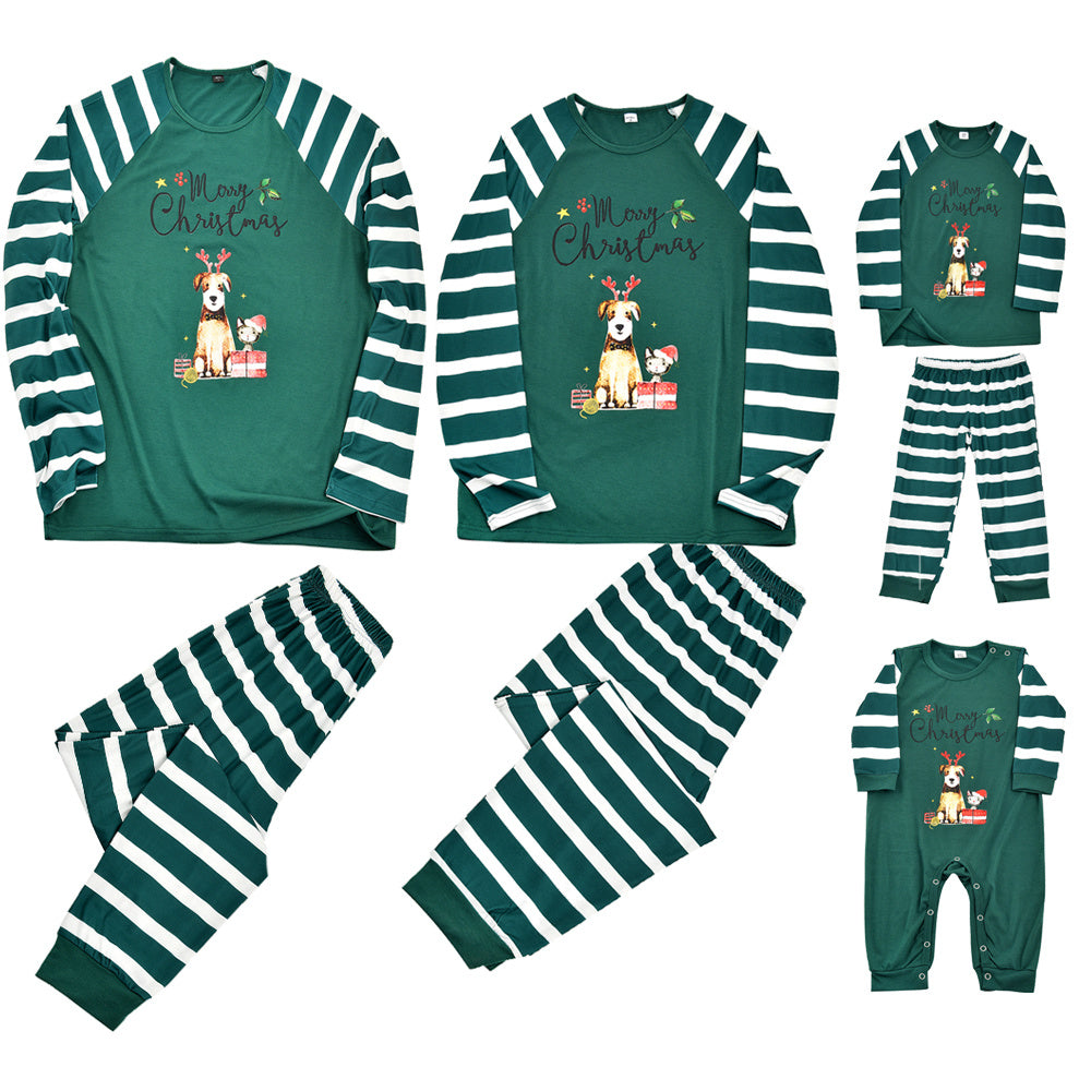 Family European And American Christmas Parent-child Printed Pajamas Set