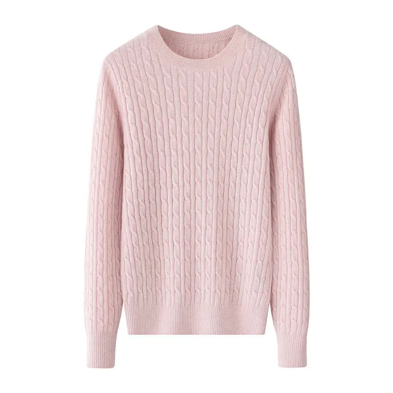 Round Neck Sweater Women's Pure Cashmere Sweater Nipaaj