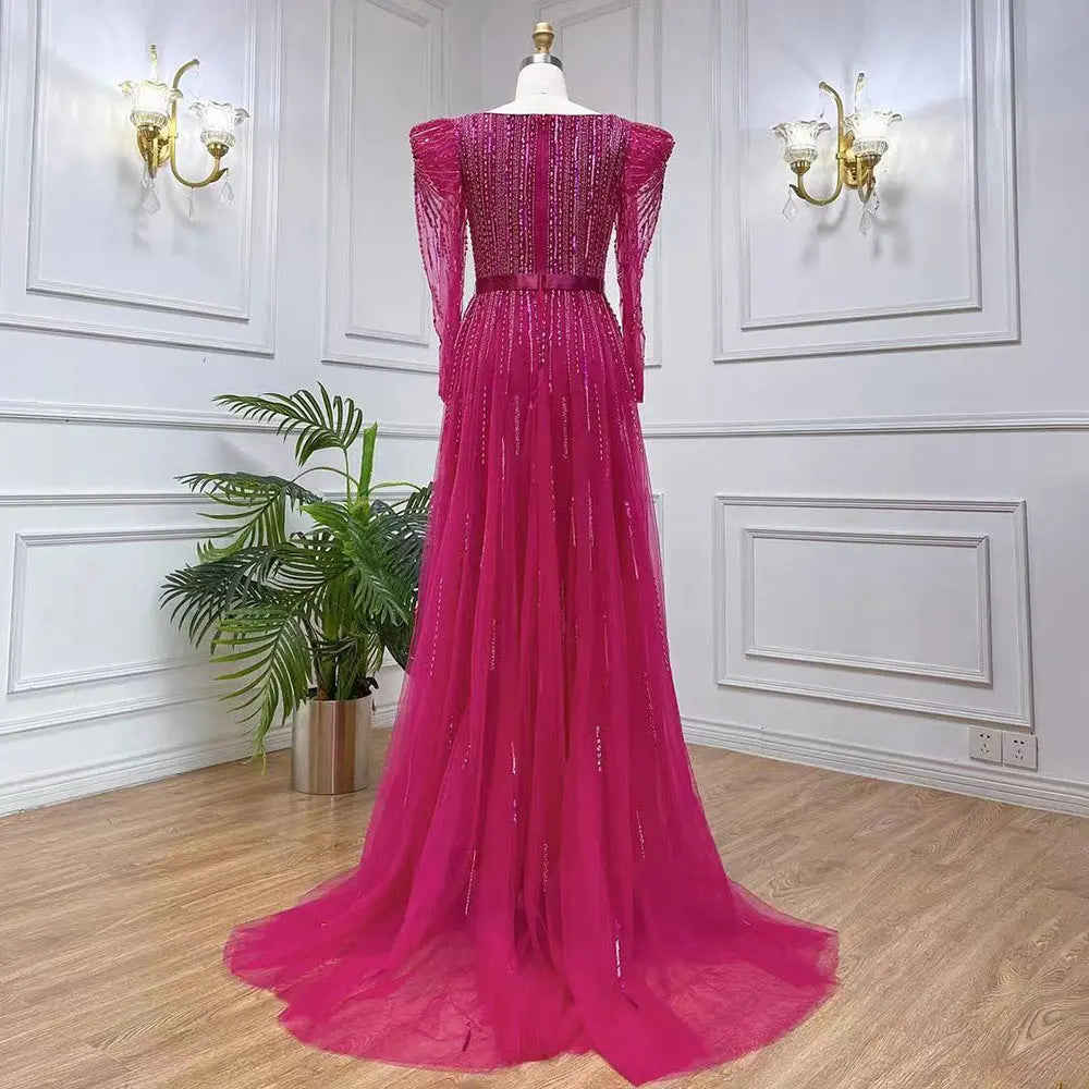 Rose Red Host Performance Evening Dress Nipaaj