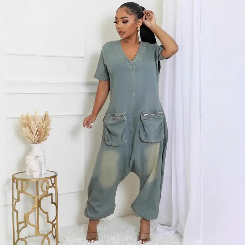 Women's Loose Crotch Jumpsuit Retro Personality null