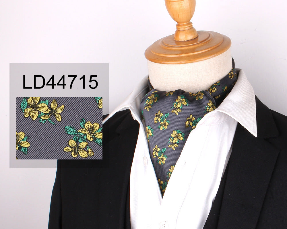 Men's Scarf Silk Floral Collar Mouth Napkin