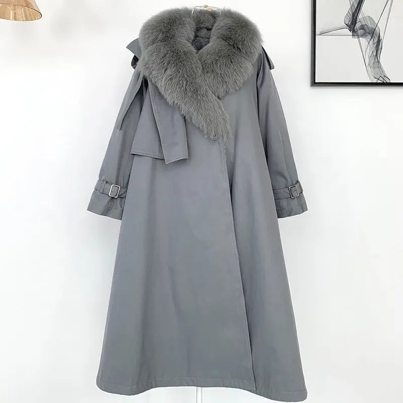 Women's Medium Length Detachable Trench Style Overcoat null