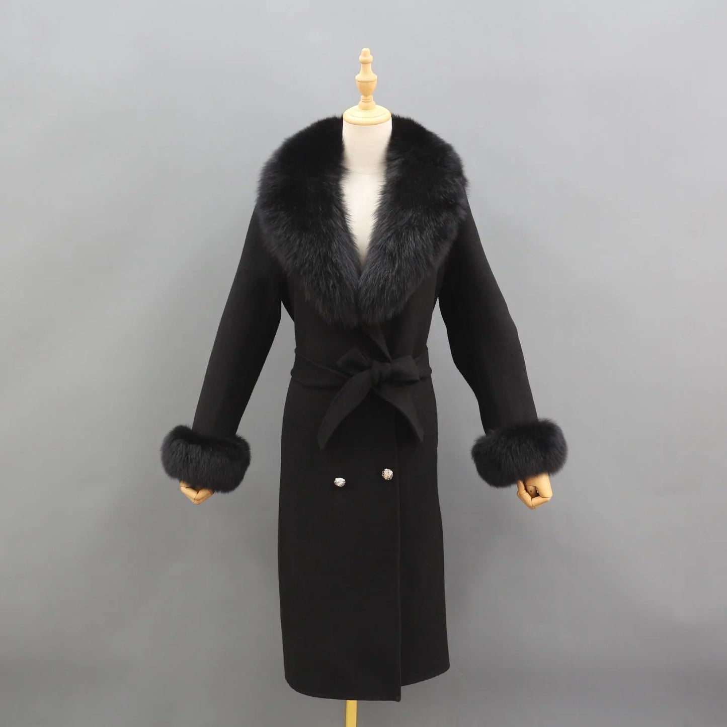 Fox Fur Leader Mouth Detachable Green Fruit Collar Double-sided Coat null