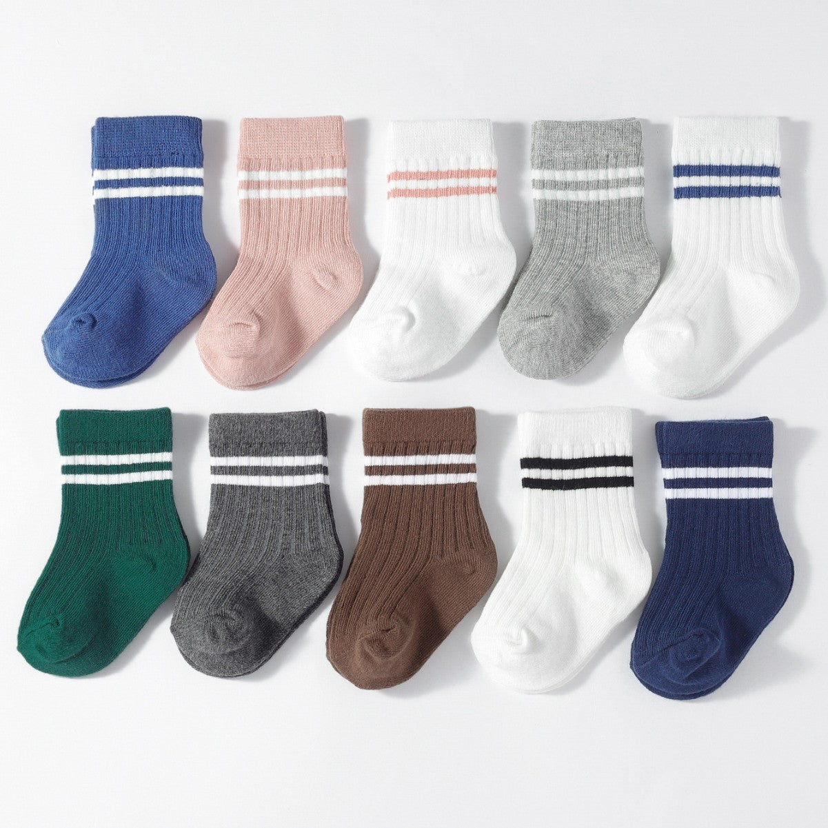 College Style Boys And Girls Middle Tube Cotton Socks 5 Pairs