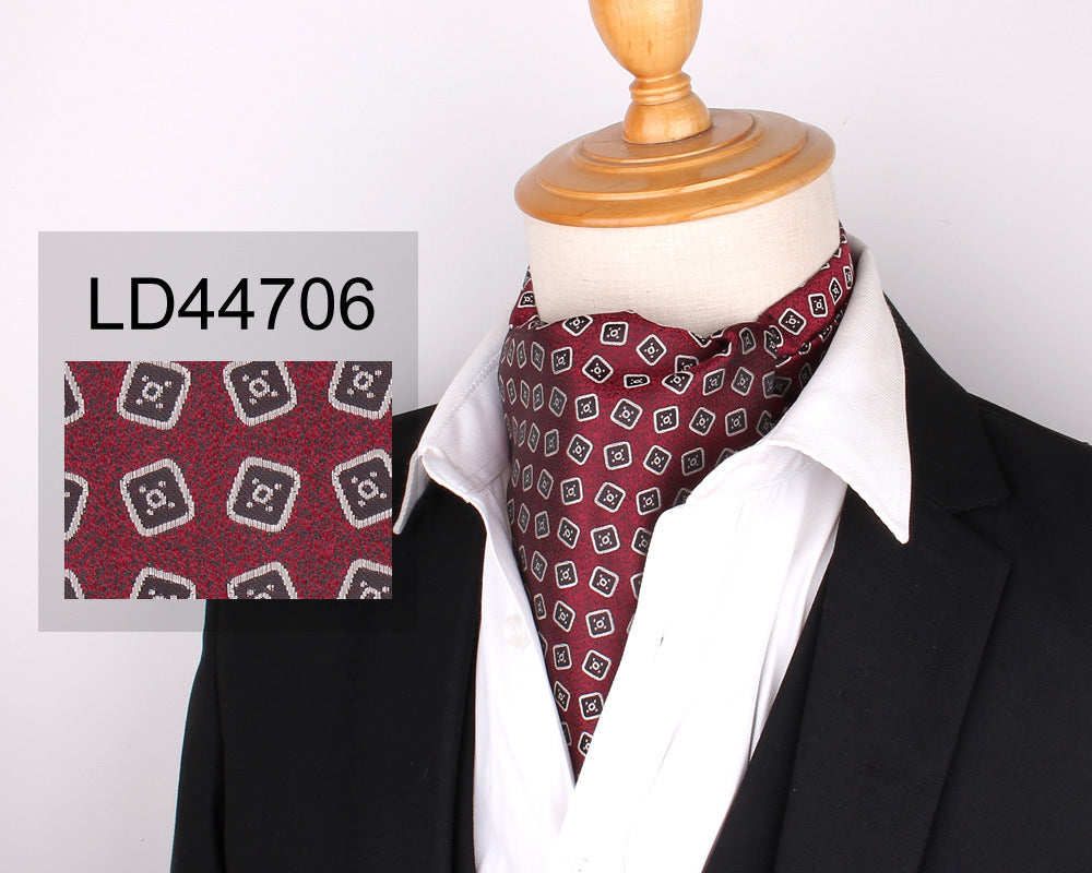 Men's Scarf Silk Floral Collar Mouth Napkin