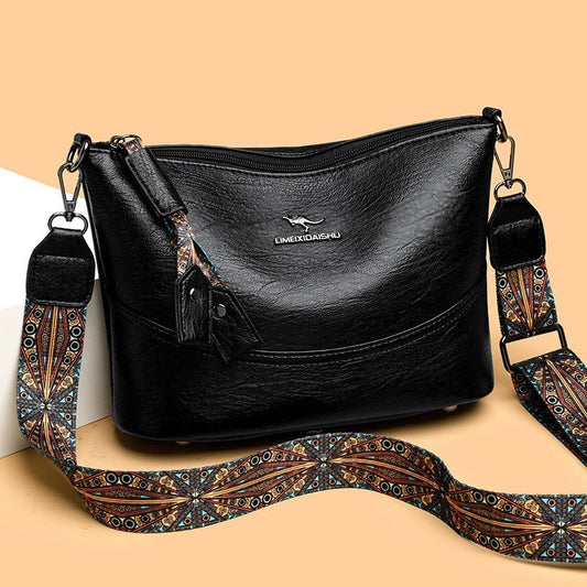 2024 New Women's Bucket Bag Soft Leather One-shoulder Crossbody