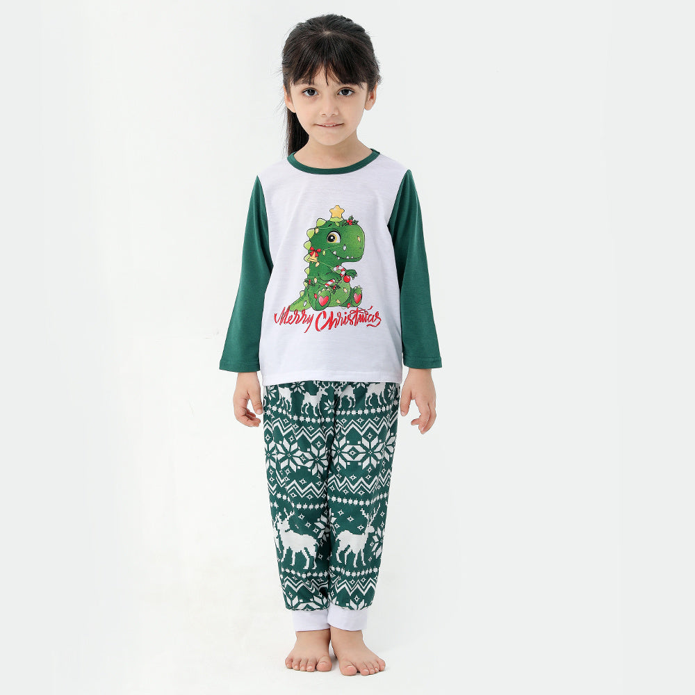 Family European And American Christmas Parent-child Printed Pajamas Set