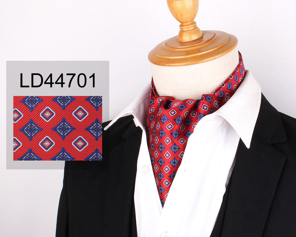 Men's Scarf Silk Floral Collar Mouth Napkin