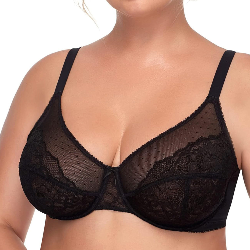 Women's Plus Size Underwear Ultra-thin Lace Bra