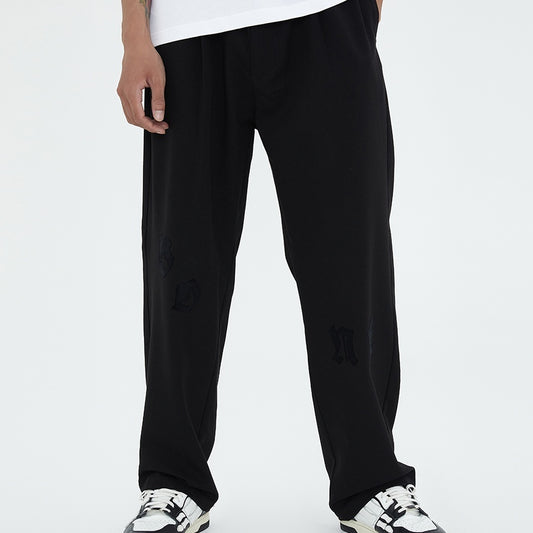 Printed High-weight Suit Fabric Wide-leg Trousers