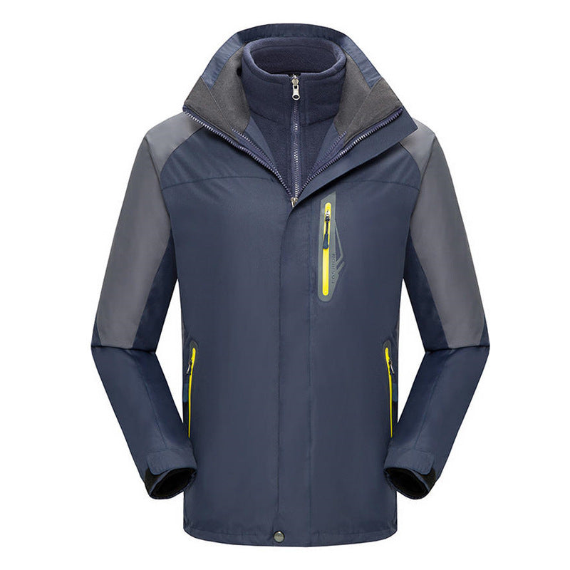Winter Fleece-lined Thickened Three-in-one Shell Jacket Outdoor Windproof Waterproof Mountaineering Suit