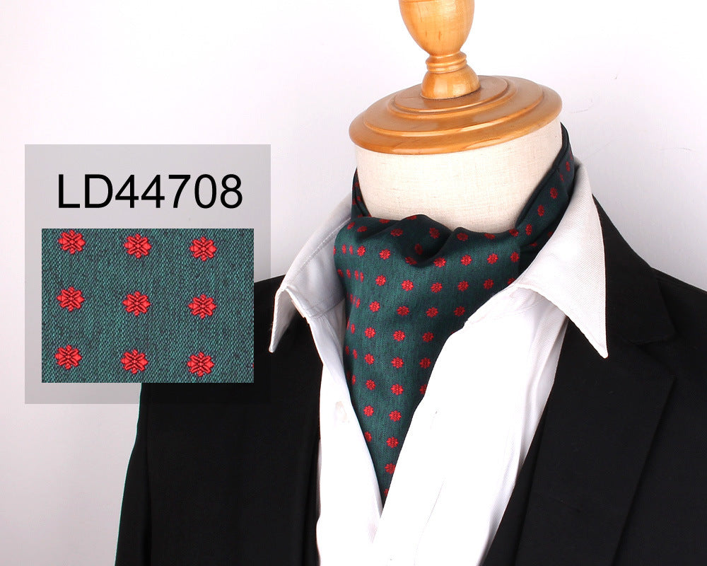 Men's Scarf Silk Floral Collar Mouth Napkin