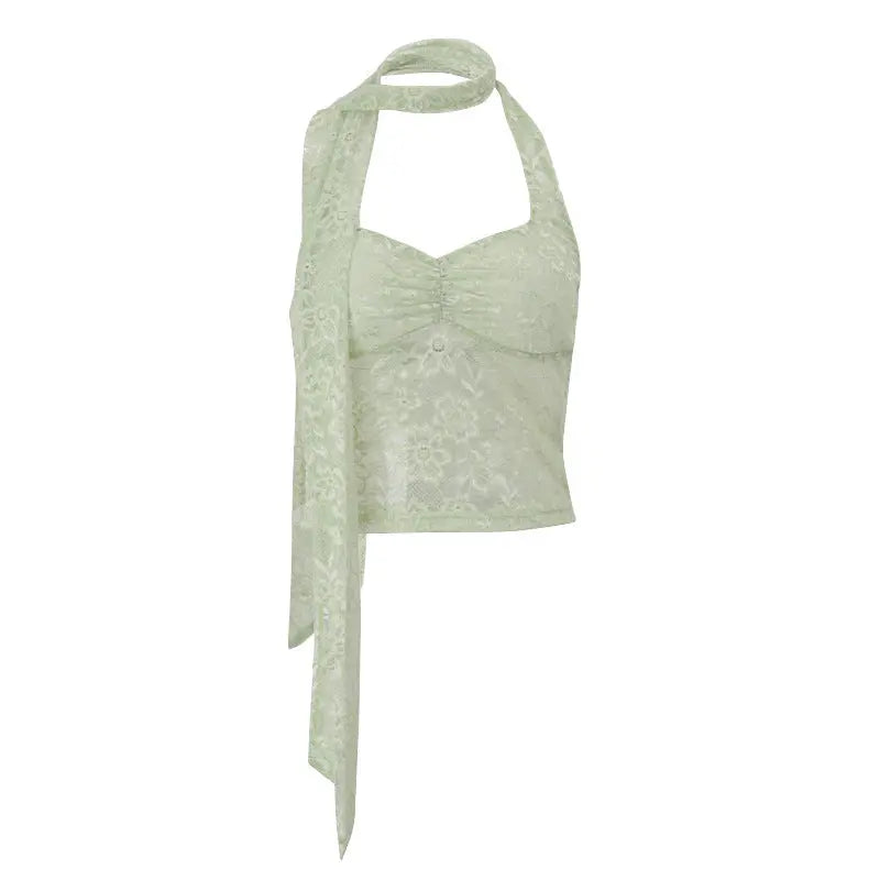 Lace Lightweight Breathable Hot Girl Backless Halter Vest Top null