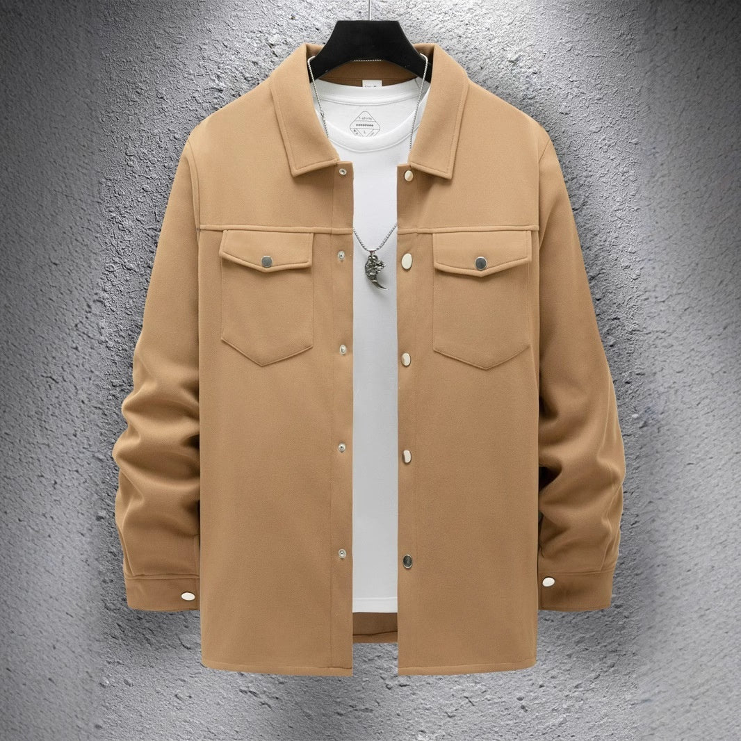 Men's Casual Spring And Autumn Solid Color Single-breasted Jacket Coat