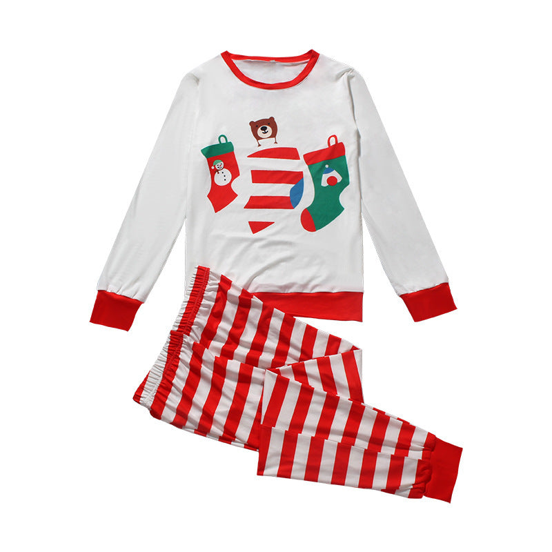 Striped Printed Long Sleeves Home Leisure Parent-child Suit
