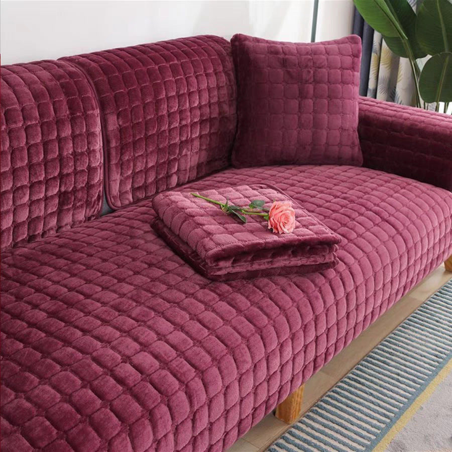 Cross-border Thickened Fleece Sofa Cushion Non-slip Cushion Autumn And Winter