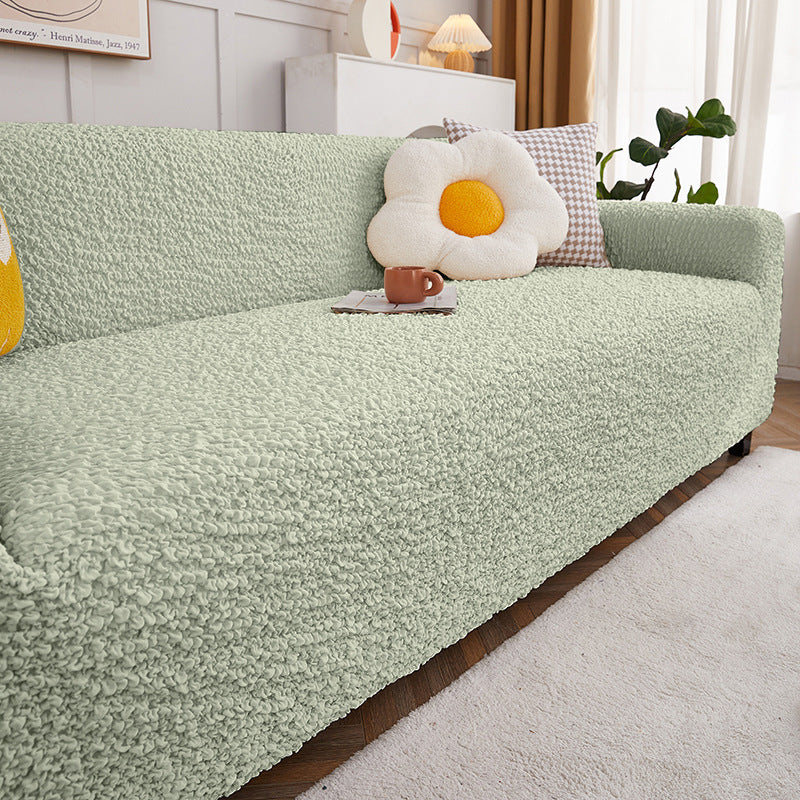 European Style Cream Style Bubble Stretch Sofa Cover Cover All-inclusive Straight Row Sofa Slipcover