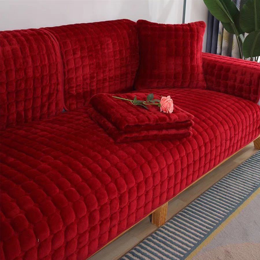 Cross-border Thickened Fleece Sofa Cushion Non-slip Cushion Autumn And Winter