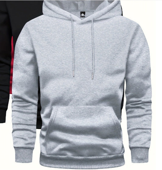 Men's Solid Color Hoodie With Pocket
