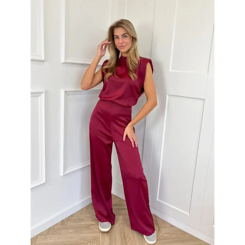 Backless Evening Dress Jumpsuit Solid Color Casual Straight Pants null