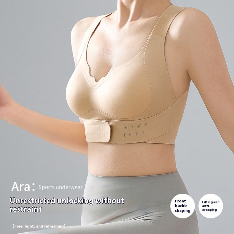 Cross Exercise Yoga Underwear Female Front Buckle Back Shaping Bra