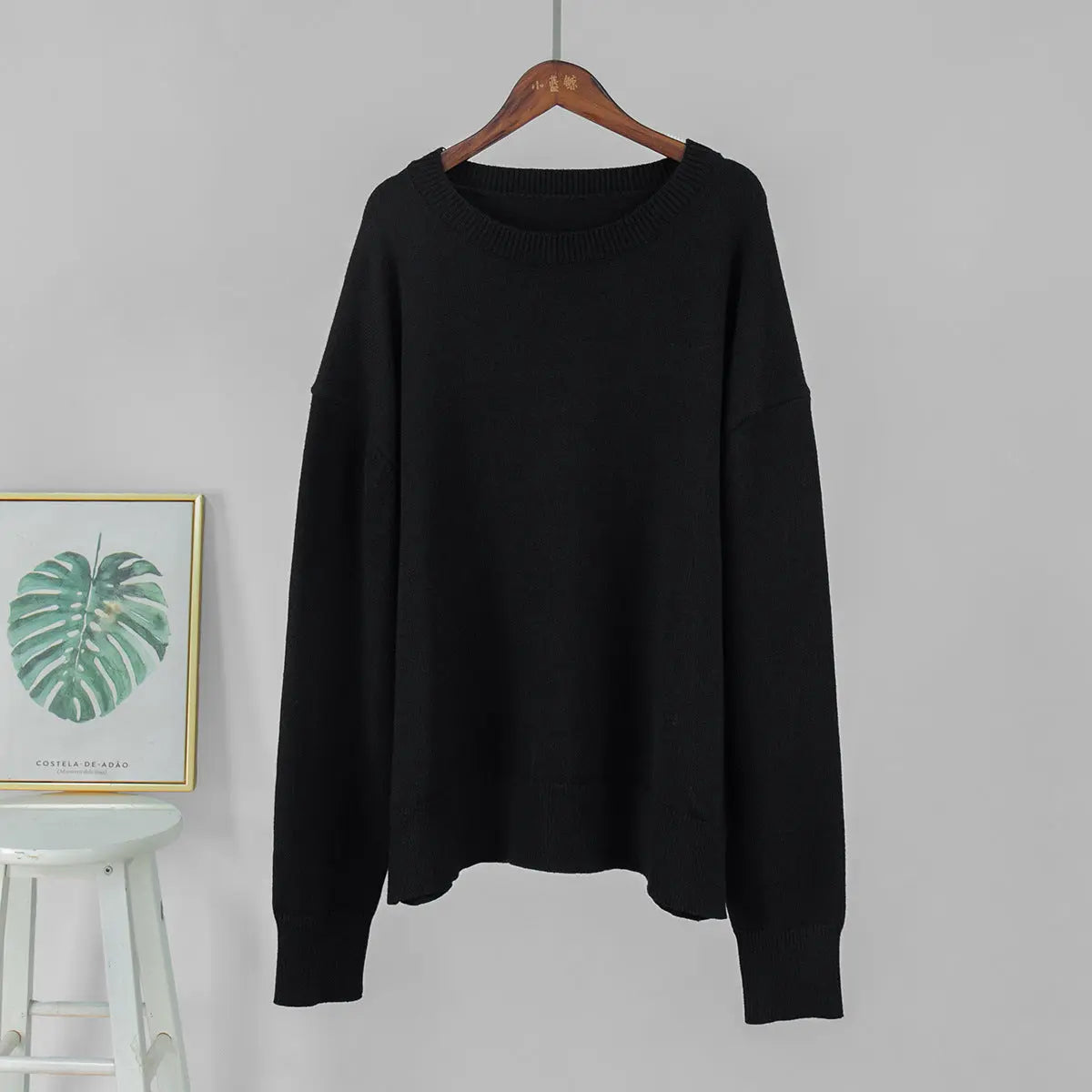 Loose And Warm Simple Pullover Solid Color Knitted Sweater Nipaaj