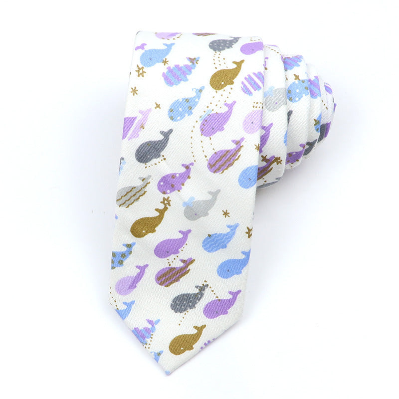 Korean Style Narrow Men's Clothing Cotton Tie