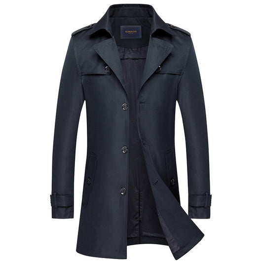 Mid-length Lapel Casual Jacket Slim Coat
