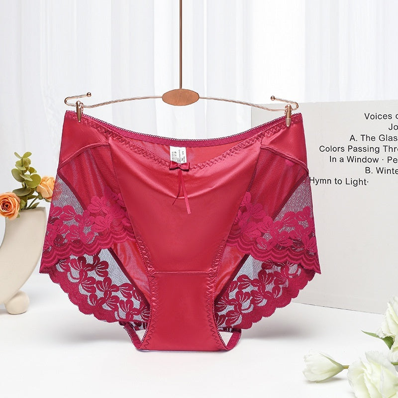 Women's Silk Satin Splicing Lace Grenadine Underwear