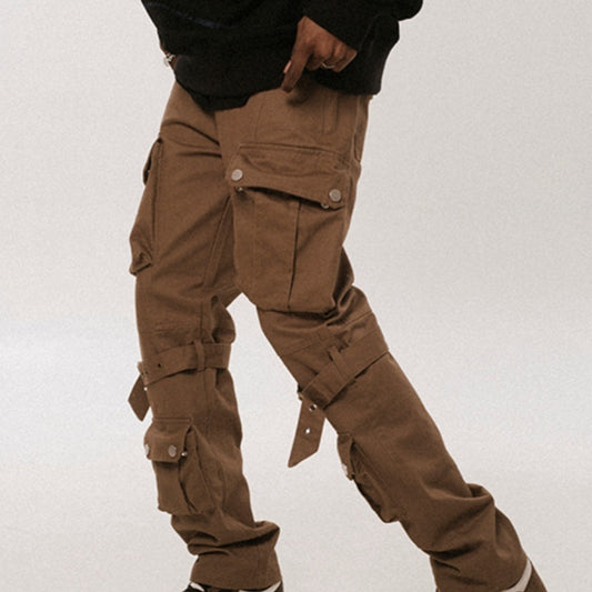 Black And Brown Multi-Pocket Trousers
