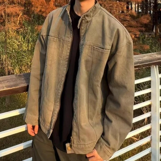 Stand Collar Overalls Jacket Men's Spring Fashion Brand Loose Leisure All-matching Jacket