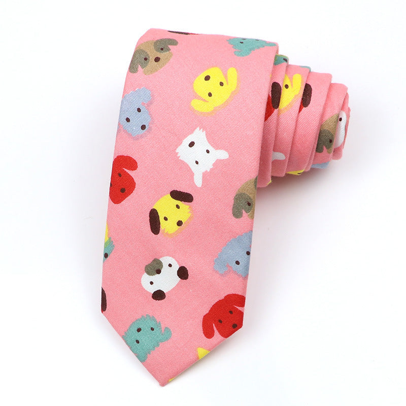 Korean Style Narrow Men's Clothing Cotton Tie