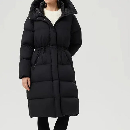 All-matching Hooded Casual Loose Waist Long Down Jacket Warm null