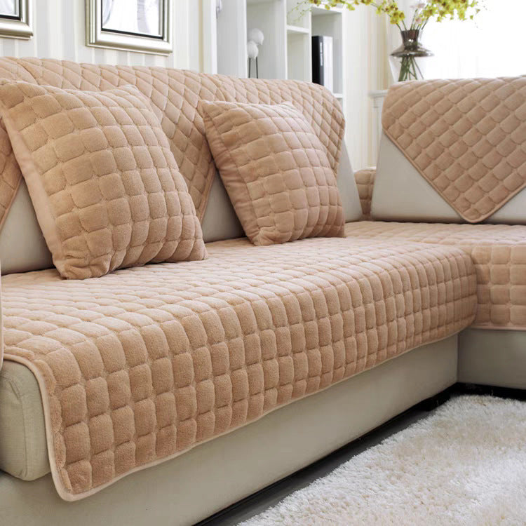 Cross-border Thickened Fleece Sofa Cushion Non-slip Cushion Autumn And Winter