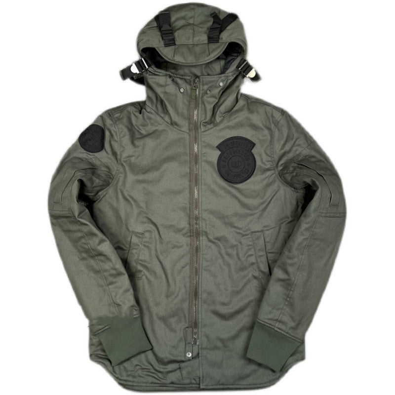 Men's Army Green Sniper Style Hooded Slim Fit Padded Jacket