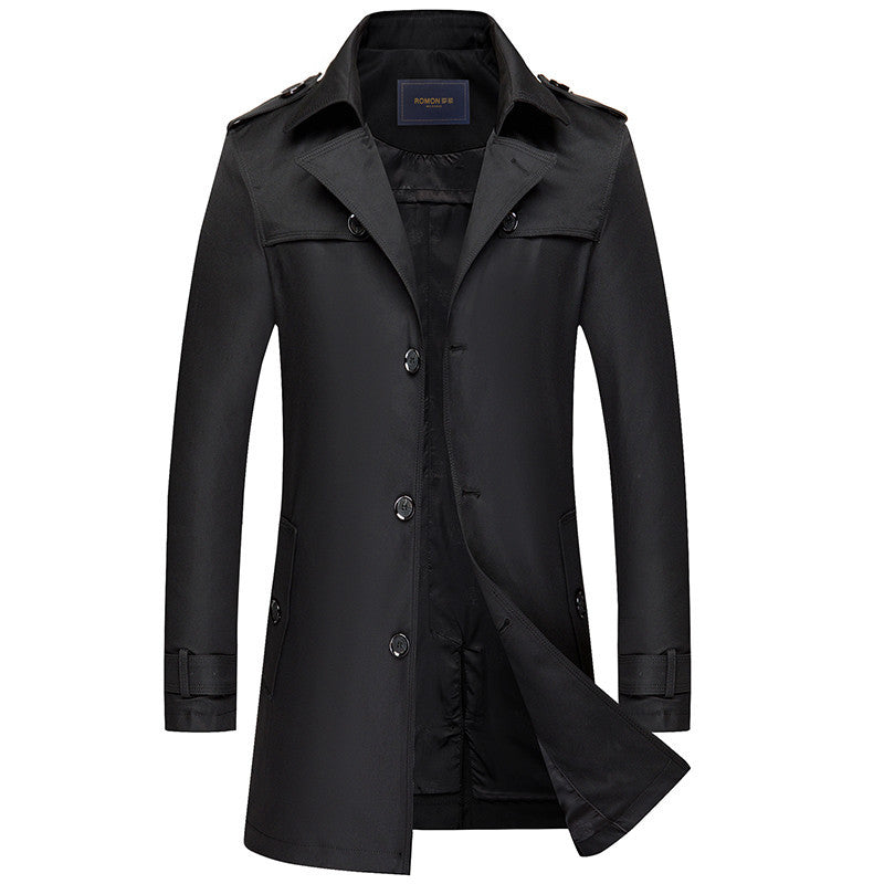 Mid-length Lapel Casual Jacket Slim Coat