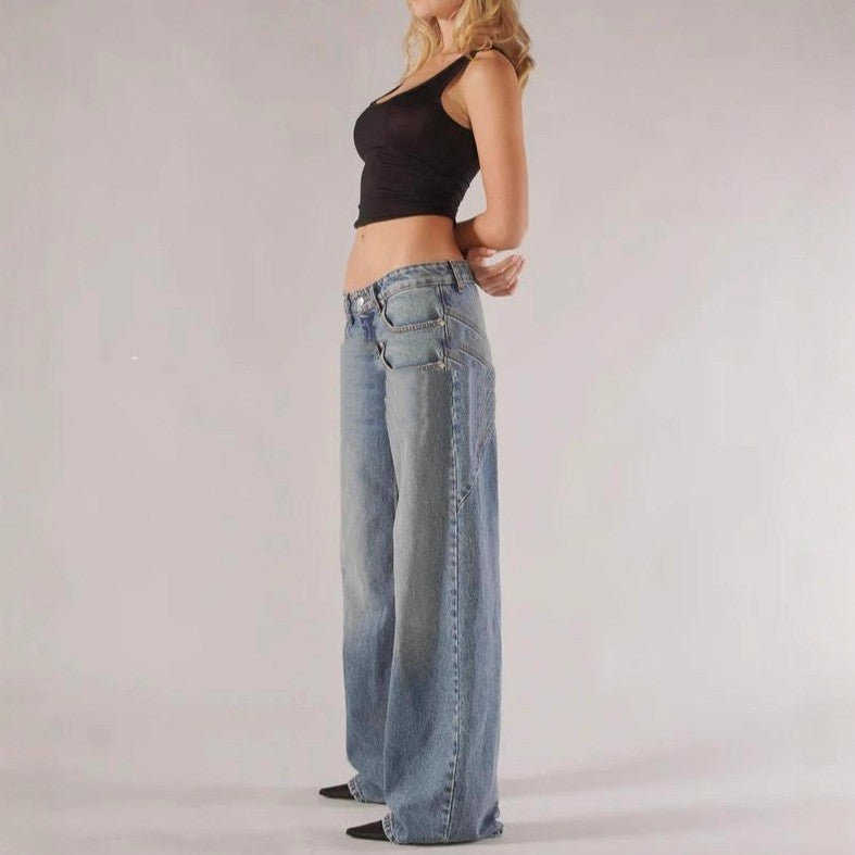 Loose Straight Wide Leg Mop Trousers