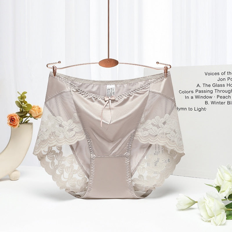 Women's Silk Satin Splicing Lace Grenadine Underwear